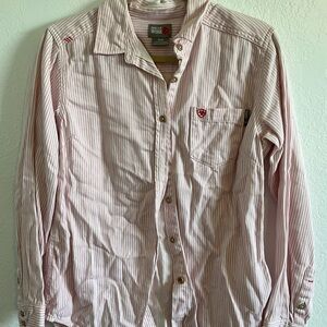 Ariat Men's Light Pink Striped Button Down Shirt